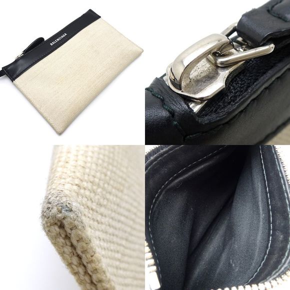 Balenciaga Navy Cabas XS Handbag Canvas Calf Ivory Black - Picture 8 of 8